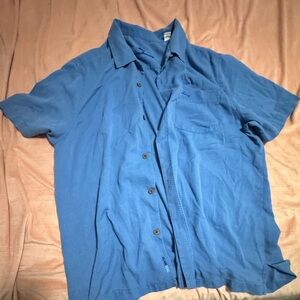 Tommy Bahama Blue Cotton Button-Up – XL
